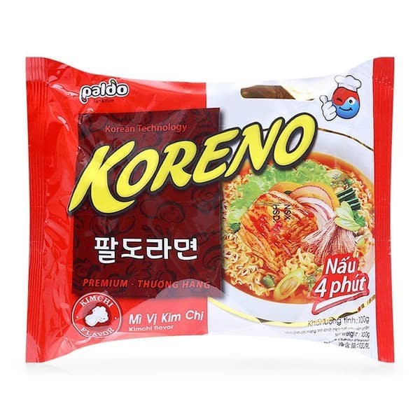 Mì ăn liền Koreno vị kim chi Paldo gói 100g